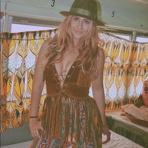 Vintage suede fringe vest.